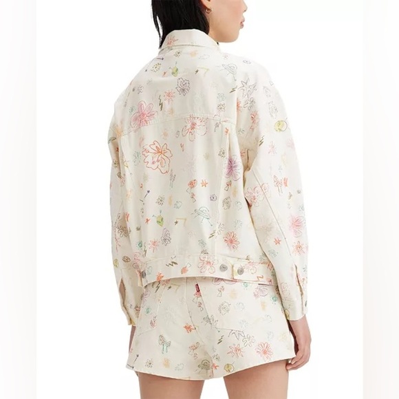 Woman’s Levi’s, Space Doodle Floral Print, High Waist Shorts - Picture 2 of 15